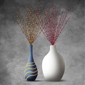 轻奢装饰画 插花苞花瓶 梅花