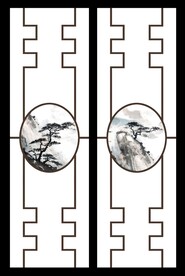 高清分层透明底推拉门打印图