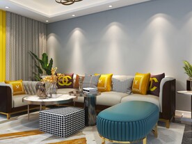 客厅装饰画背景墙空白样机