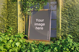 花园咖啡馆一角海报样机