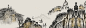 轻奢装饰画 水墨山水画