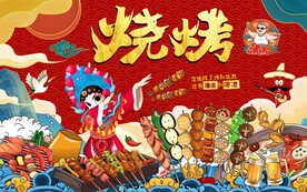 烧烤背景墙图片
