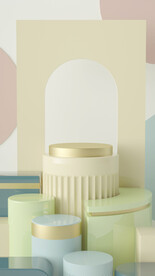 C4D电商清新质感海报背景