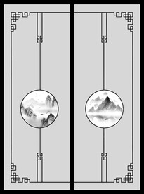 高清分层透明底平开门打印图