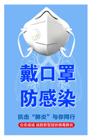 防疫戴口罩宣传海报
