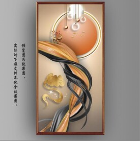 光影抽象麋鹿风景玄关装饰画