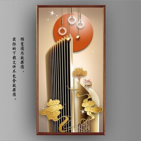 光影抽象几何麋鹿风景玄关装饰画