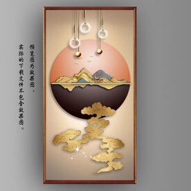 光影抽象几何麋鹿风景玄关装饰画