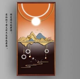 光影抽象几何麋鹿风景玄关装饰画