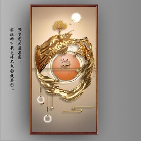 光影抽象几何麋鹿风景玄关装饰画