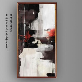 抽象红色油画玄关装饰画