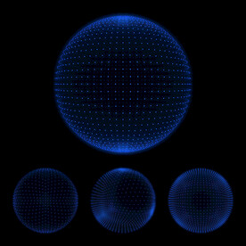 3D发光点阵球体 免抠