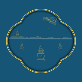 三潭印月标志建筑西湖山水风光