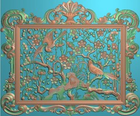 洋花相框精雕图喜上眉梢精雕图