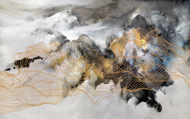 轻奢装饰画 水墨山水画 线条