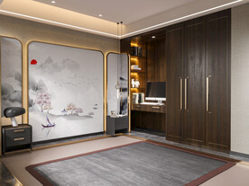 中式卧室场景 家具空景