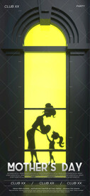 母亲节夜店酒吧立体海报
