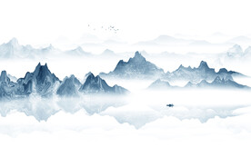 新中式山水背景墙