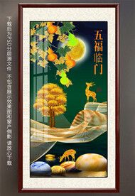 葫芦发财树玄关装饰画