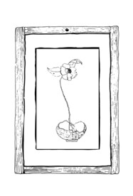 手绘插花艺术矢量线稿