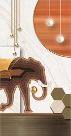 轻奢装饰画 大象 圆珠