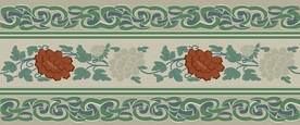 古典边饰牡丹纹边框花边