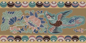 古典边饰鸾凤莲荷纹花边