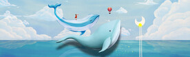 轻奢装饰画 鲸鱼