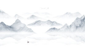 青山绿水新中式简约现代背景墙