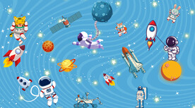 卡通星空宇航员背景