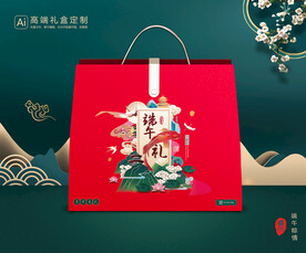 粽子包装 端午礼盒平面展开图