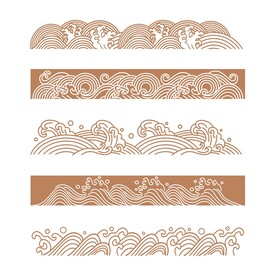 中式浪花纹山纹海水纹中国风底纹