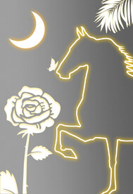 装饰画 玫瑰花 马
