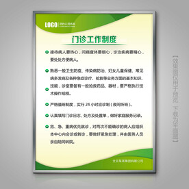 医院门诊工作制度灯箱标牌海报