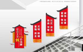 社会主义核心价值观楼梯文化墙