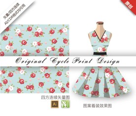 抽象古典手绘圆圈几何花卉图案