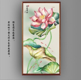 新中式水墨荷花国画装饰画