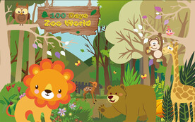 卡通森林宝宝宴会背景