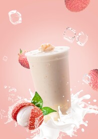 牛奶荔枝饮品