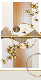 装饰画 金色杏叶