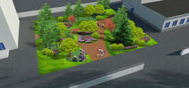 高铁站局部绿化设计案例效果图