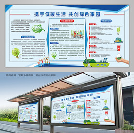 全国低碳日科普知识海报背景板