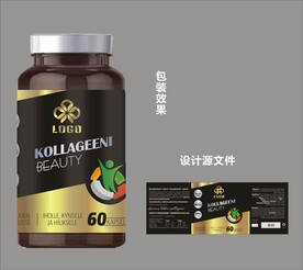 保健品包装效果图和平面图