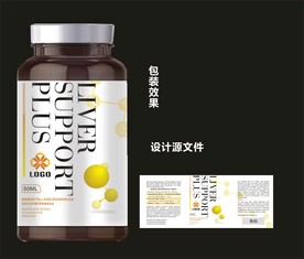 护肝片包装效果图和平面图 