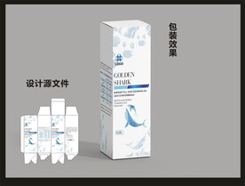鲨鱼软骨素包装效果图和平面图 