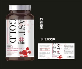 虾青素包装效果图和平面图