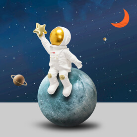 装饰画 星空 宇航员