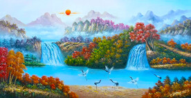 油画山水装饰画