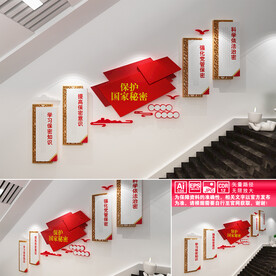 保密楼道文化墙