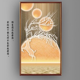 光影灯带爱情麋鹿玄关装饰画